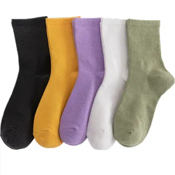 100 Bomuld Kvinder Sokker Mode trend solid farve kvinders sokker ren bomuld kvinde sokker glade Piger sokker Kort Besætningen ankel sokker