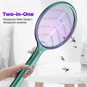 Anti Mosquito Swatter Genopladelige Myg Lampe Mosquito Swatter Dræbe Flyve Bug Zapper Fælde Udendørs Indendørs Mosquito Killer Lampe