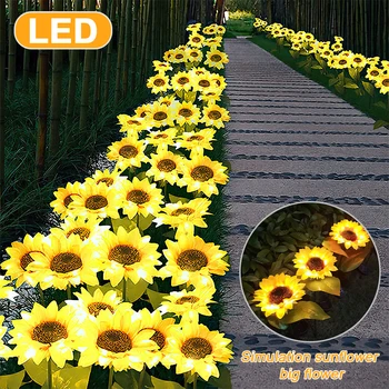 Have lys Solar LED-Lys Vandtæt Solsikke Græsplæne Lys Gårdhave i Dekoration Udendørs Landskab Belysning For Patch