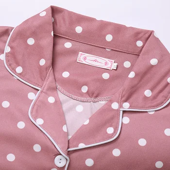Pyjamas Sæt Kvinder med Lange Ærmer Turn-down Krave Enkelt Breasted Tegnefilm Trykt Plaid Hyggelig måde Chic Søde Elastisk Talje Løs