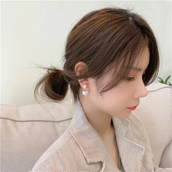 2021 Nye Koreanske Simuleret Perle Hjerte Trendy Simple Temperament Pendientes Mujer Mode Smykker Sød Brincos