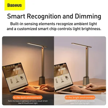 Baseus LED bordlampe Smart Adaptive Lysstyrke Læs Night Lights Øje Beskytte Undersøgelse Office klapbord Lampen Dæmpes Sengen