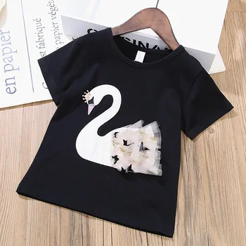 2021 Sommer Piger' Tøj Sæt Elegante Prinsesse Pige Animal T-Shirt +Stjernede Gaze Nederdel 2STK Kids Tøj til Børn Tøj