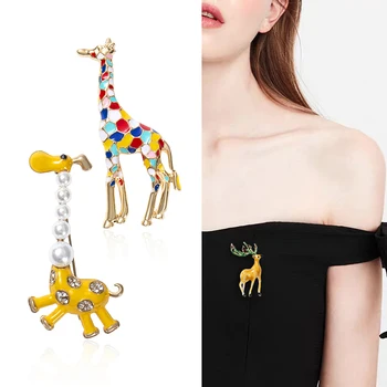 WYBU Zebra Swan Hjorte Giraf Brocher til Kvinder, Søde Dyr Broche Pin-Mode, Smykker, Guld Farve Gave Til Børn Udsøgt Broche