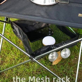 Offentlig Klapbord Opbevaring Kurv Picnic Table Storage Hængende Bag Efterbehandling Net Lomme Vandtæt Camping Grill