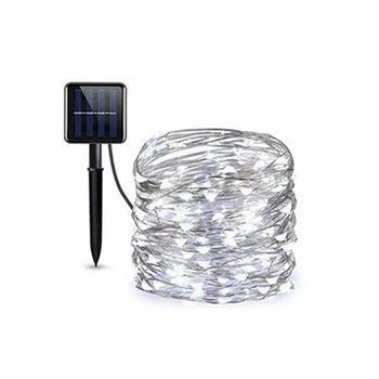 Solar String kulørte Lamper 10m 100LED Vandtæt Udendørs Garland Solenergi Lampe Til Bryllup, Jul Haven Dekoration