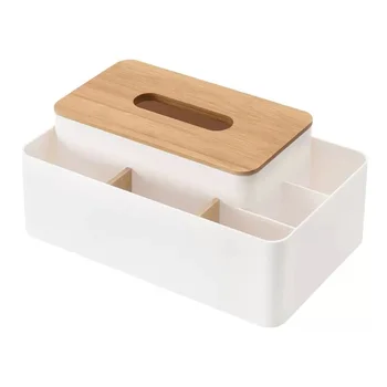 Tissue Box Fjernbetjeningen Holder Makeup Kosmetiske Opbevaringsboks Serviet Papir Container Bruser Arrangør Dekoration Værktøjer