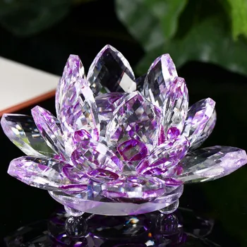 Kvarts Krystal Lotus Blomst Kunsthåndværk Glas Brevpresser Fengshui Ornamenter Figurer Hjem Bryllup Part Indretning Gaver 50N