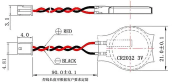 10STK/MASSE CR2032 med wire med 1,25 stik 3-hul notebook bundkort batteri CMOS batteri, 3V BIOS batteri kabel