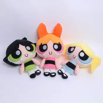 23cm anime Tegnefilm Power puff plys Piger figur Blossom & Matilde & Bobler søde plys & udstoppet dukke legetøj Anime Kids Gaver