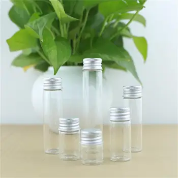 50stk/masse DIY Lille Glas Hætteglas Flaske 22*70mm 15 ml Sølv skruelåg Mini-Reagensglas Jar Krydderier Små Krukker Container Dekorative