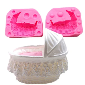 1 stk Baby Kid Krybbe Bassinet Kage form for 3D Vugger Transport Bil Silicone Mold Kage Mould Fondant Værktøjer Indretning Skimmel Cupcake
