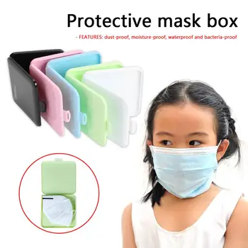 4x Bærbare Støvtæt ansigtsmaske Container Holder Vandtæt Munden Dække opbevaringsboks Tilfælde Sund og støv forebyggelse