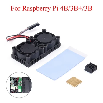 Raspberry Pi 4 Model B Køling Dual Fan Kit Med varmeveksler Dobbelt Blæsere Køler Valgfrit For Raspberry Pi 4B/3B+