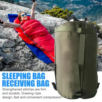Udendørs Camping Sovepose Kompression Pack Fritid Hængekøje Storage Pack Rejser Tilbehør Army Grøn