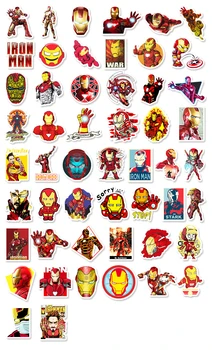 52PCS Marvel Klistermærker Iron Man Spiderman Revengers Kids Søde Anime Klistermærker Bagage Notebook Guita Scrapbooking Mærkat