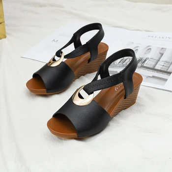 2021 Sandaler Kvindelige Sommeren kvinders sko mode Kile sandaler Komfortable Åben Tå Plus Størrelse 36-42