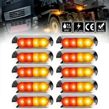 1/4/10stk LED Side markeringslys Bil Eksterne Lys Advarsel Hale Lys Rød Gul Signal Indikator for Lastbil Trailer Lastbil Bus