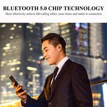 Mini Bluetooth 5.0 headset, Trådløst headset med mikrofon, sports headset, håndfri stereo headset til alle mobiltelefoner