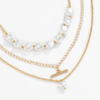2021 Tendens Nye Barok Simuleret Perler Halskæde Til Kvinder Temperament Æstetiske Indie Kæde Choker Collier Smykker Gave