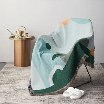 Ny Nordisk geometriske abstraktion smide tæpper hotel stue dekoration sofa dække multifunktionelle tæppe støv cover tæppe