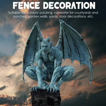Angel Wings 15cm Harpiks Retro Gargoyle Ghost Bat Monster Statue Dekoration Kreative Vindue Dekoration Hjemme i Haven Dekoration