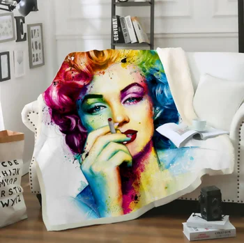 Marilyn Monroe 3d printet fleece tæppe til Senge Vandring Picnic Tyk Dyne Fashionable Sengetæppe Sherpa Smide Tæppe style-10