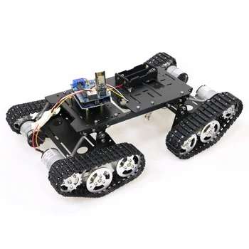 WiFi/Bluetooth/PS2 Fjernbetjening RC 4wd Robot Tank, Chassis Kit stødabsorberende og Fleksibel Smart Metal-Førerhuse på Chassis Til DIY