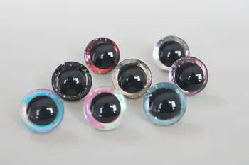 100pcs glans glitter toy øjne 12 14 16 18 20 25 30 35 mm Nye 3D Farverige Legetøj Øjne+Skive for Diy Bløde Dukke--D8