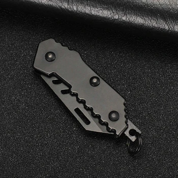 Mini Multi-funktion Folde Kniv i Rustfrit Stål selvforsvar Pocket Værktøj Udendørs Camping Bærbare Kniv med Nøglering