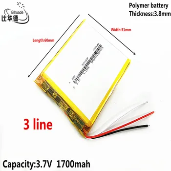 3 Liter energi-batteri 3,7 V,1700mAH 385160 Polymer lithium-ion / Li-ion-batteri i tablet pc-BANK,GPS,mp3,mp4