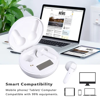 DODOCASE PRO 9S Bluetooth-5.0 Hovedtelefoner Trådløse Hovedtelefoner Stereo Headset sport Earbuds med opladning kasse for alle smartphone