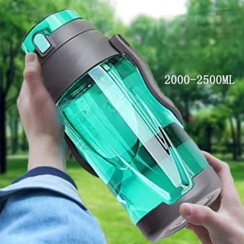 Ny Sport Drikkevand på Flaske med Halm BPA Gratis 1000 Ml 2000ml Plast Vand at Drikke Flaske til Vand, der Selv kører Rejse