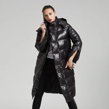 Eva Frihed Kvinders Vinter Jakke 2020 Mode Trend Hooded Lang, Varm, Plus Size Puffer Down Jakke Kvinder
