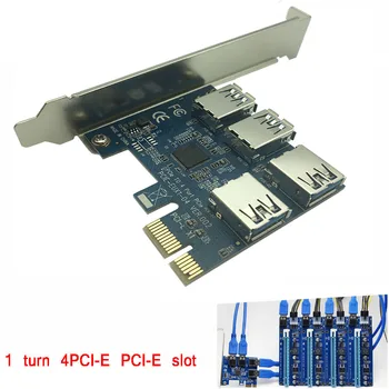 Nyeste 1 til 4 PCIE-Adapter 1 Sluk 4PCI-E PCI-E Slot Én til Fire USB 3.0-Mining Særlige Riser Card Minedrift effektivitet 4 gange