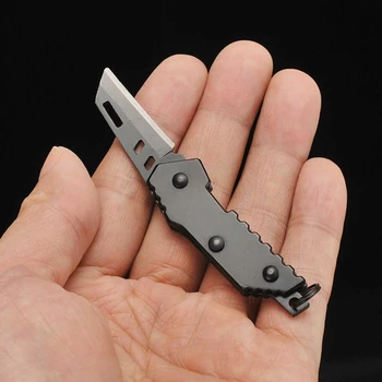Mini Multi-funktion Folde Kniv i Rustfrit Stål selvforsvar Pocket Værktøj Udendørs Camping Bærbare Kniv med Nøglering