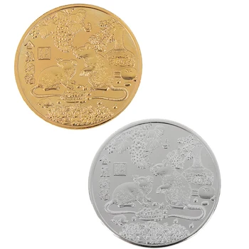 Nye 2021 År Af Rat Erindringsmønt Kinesiske Stjernetegn Souvenir-Udfordring Collectible Mønter Kunst Håndværk Gave