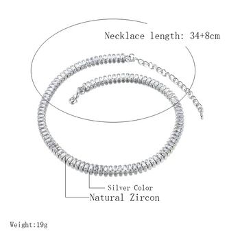 Kinel Hot Mode koreanske Smykker lavet af Kobber Indlagt Naturlige Zircon luksus Skinnende Halskæde Sexede Damer Part Halskæde til Kvinder