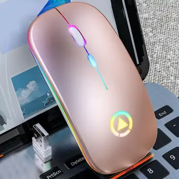 Trådløs Optisk Mus På 2,4 GHz LED-baggrundsbelyst Mus Mode USB-Genopladelige RGB lyd fra Mus Til Computer, Tablet, Laptop