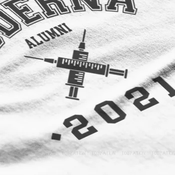 Vaccine Meme Kreative TShirt for Mænd Moderna Alumni 2021 Vaccineret Rund Hals Pure Cotton T-Shirt Hip Hop Gaver OutdoorWear 6XL
