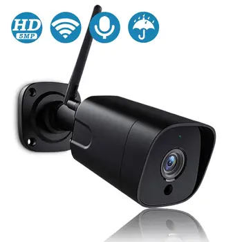 5MP 4MP HD-To-vejs Audio IP-Kamera IR Night Vision, Motion Detection 2MP Udendørs Videoovervågning WiFi Kamera Med SD-kort Slot