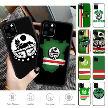 Tjetjenien Flag Sort Mat Telefonen Tilfælde Dække For IPhone 12 11 Pro Max antal Xs X Xr 7 8 6 6s Plus 5 5s Se 2020