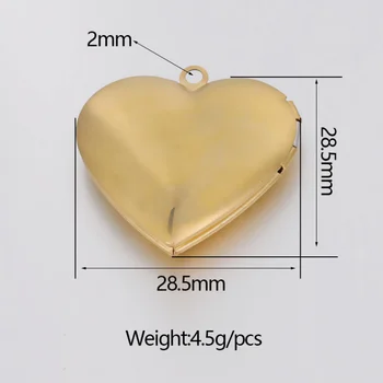 2stk/Masse Spejl polsk Rustfrit Stål Kærlighed Hjerte fotoramme 28.5*28.5 mm DIY Hukommelse Medaljon Vedhæng Halskæde