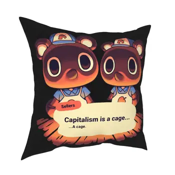 Kapitalismen Er Et Bur Animal Crossing Pudebetræk Trykt Polyester Pudebetræk Indretning Smide Pude Tilfælde Dække Soveværelse 18