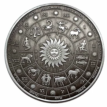 Antikke Efterligning Tolv Stjernebilleder Udfordring Mønt Antik Sølv Prægede Arrangementer Samt Mindehøjtideligheder Ferie Gave Collectible Mønt