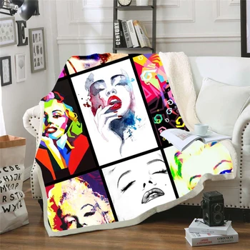Marilyn Monroe 3d printet fleece tæppe til Senge Vandring Picnic Tyk Dyne Fashionable Sengetæppe Sherpa Smide Tæppe style-10