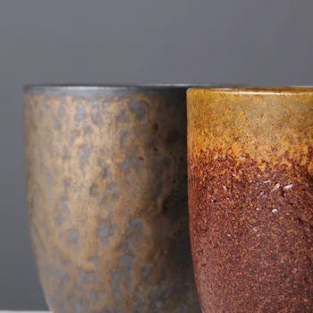 Japansk Keramik Og Krus Mælk Cup Brede Mund Kopper Med Træ-Håndtag Porcelæn, Juice, Øl, Vand, Te Kop Kontor Drinkware